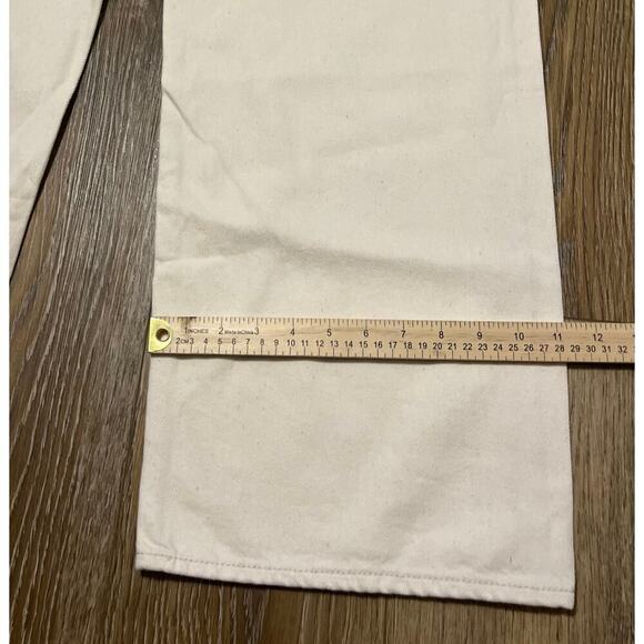 Old Navy Extra High Waisted Sky Hi Wide Leg Cargo Jeans Cream Sz 14 90s Y2K NWOT - Picture 7 of 11